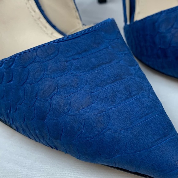 Alice Olivia Size 6 Blue Pointed Toe Suede Leather Pumps Dina Whipstitch Brazil - Picture 9 of 16
